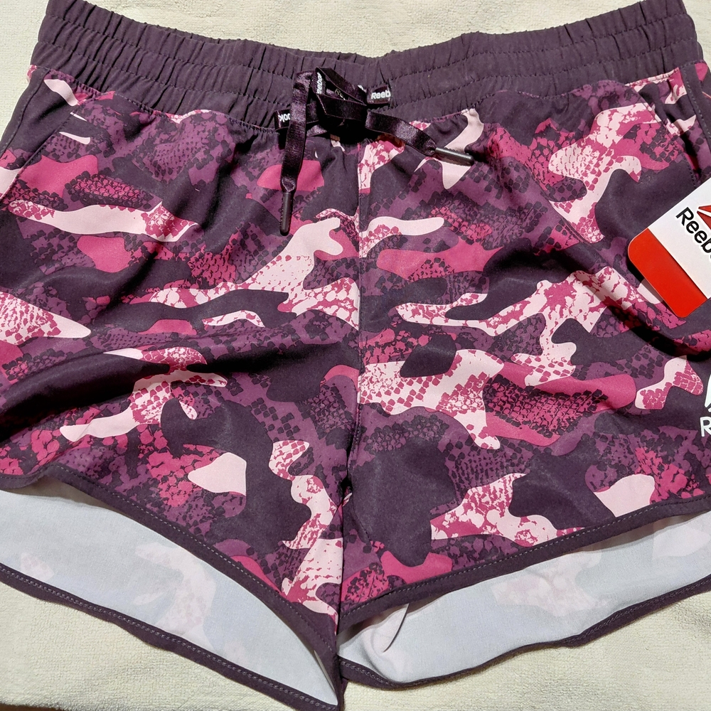 Reebok Women’s Purple & Pink Camo Athletic Shorts